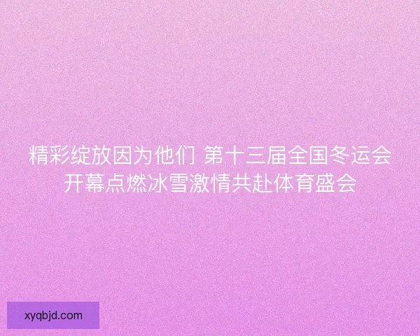 精彩绽放因为他们 第十三届全国冬运会开幕点燃冰雪激情共赴体育盛会