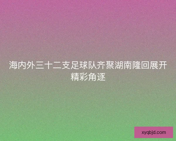 海内外三十二支足球队齐聚湖南隆回展开精彩角逐